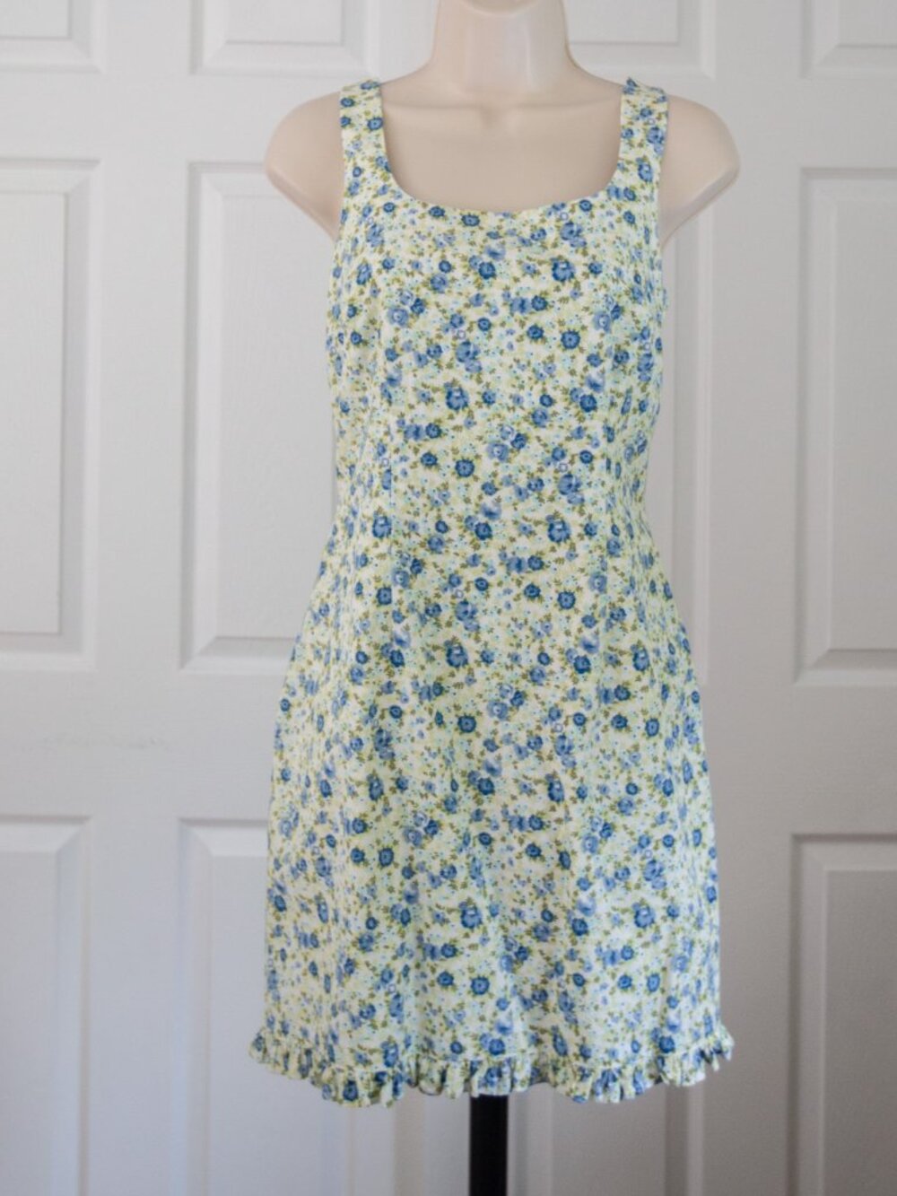 Floral Blue & Green Cotton Sundress
